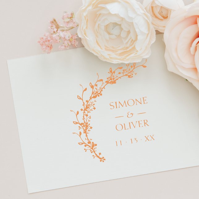 Botanical Elegant Wreath Wedding Rubber Stamp (Creator Uploaded)