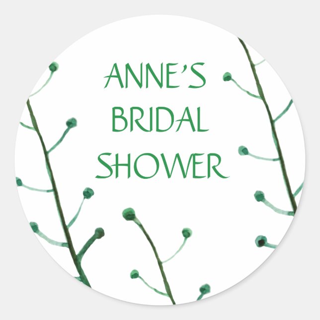 Botanical Elements Bridal Shower Sticker (Front)