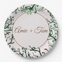 Botanical Elements, Wedding  Custom Paper Plates