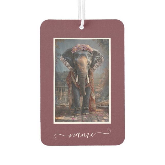 Botanical Elephant Car Air Freshener (Back)