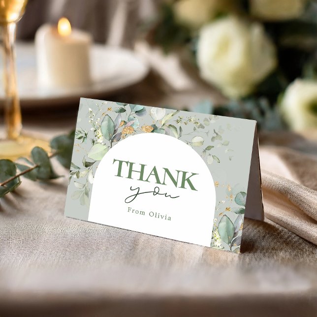 Botanical Eucalyptus Arch Thank you card (Creator Uploaded)