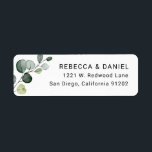 Botanical Eucalyptus Branch Return Address Label<br><div class="desc">Designed to coordinate with our Boho Greenery wedding collection,  this customisable Return Address Label features watercolor eucalyptus leaves paired with a classy sans serif font in black.</div>