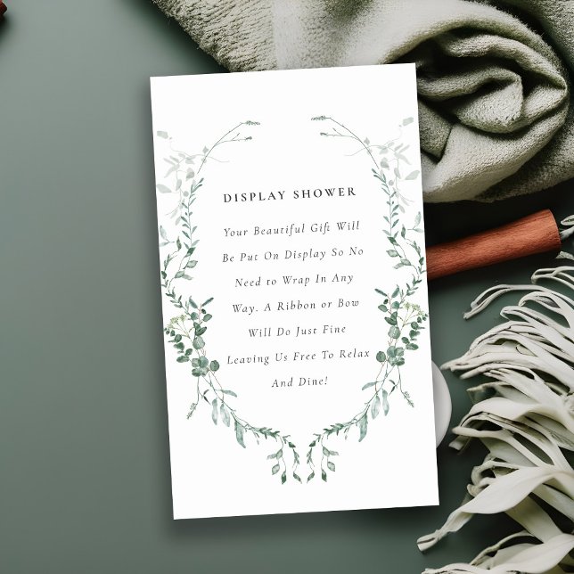 Botanical Eucalyptus Display Shower Baby Shower Enclosure Card (Creator Uploaded)