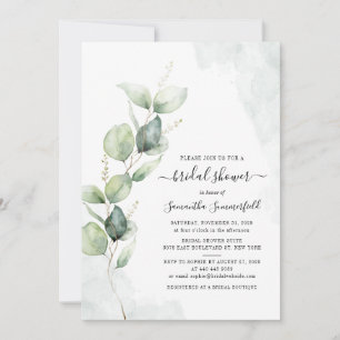 Botanical Eucalyptus Foliage Bridal Shower Invitation