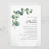 Botanical Eucalyptus Foliage Couples Baby Shower Invitation (Front/Back)