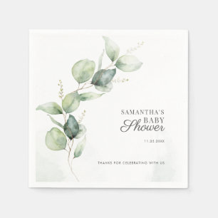 Botanical Eucalyptus Greenery Baby Shower Paper Napkin