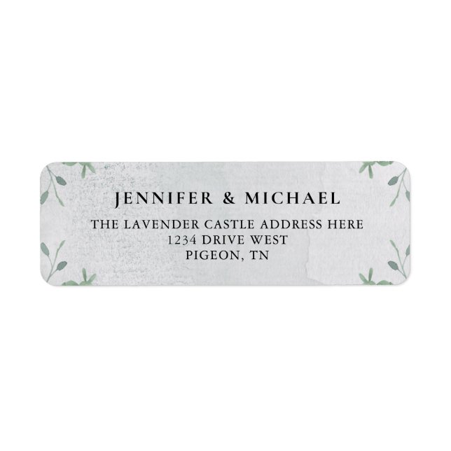 Botanical Eucalyptus Greenery Boho Tropic Plant Return Address Label (Front)