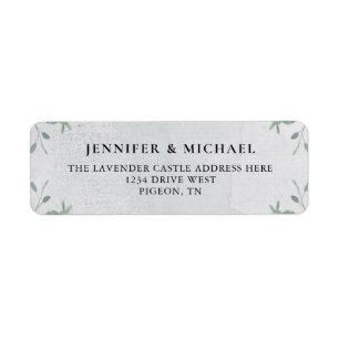 Botanical Eucalyptus Greenery Boho Tropic Plant Return Address Label