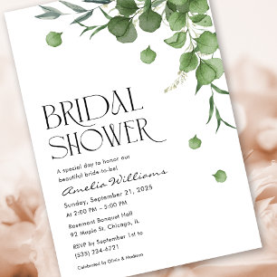 Botanical Eucalyptus Greenery Bridal Shower Invitation