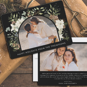 Botanical Eucalyptus Greenery Custom Christmas Holiday Card