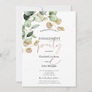 Botanical Eucalyptus Greenery Engagement Invitation