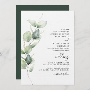 Botanical Eucalyptus Greenery Foliage Wedding Invitation