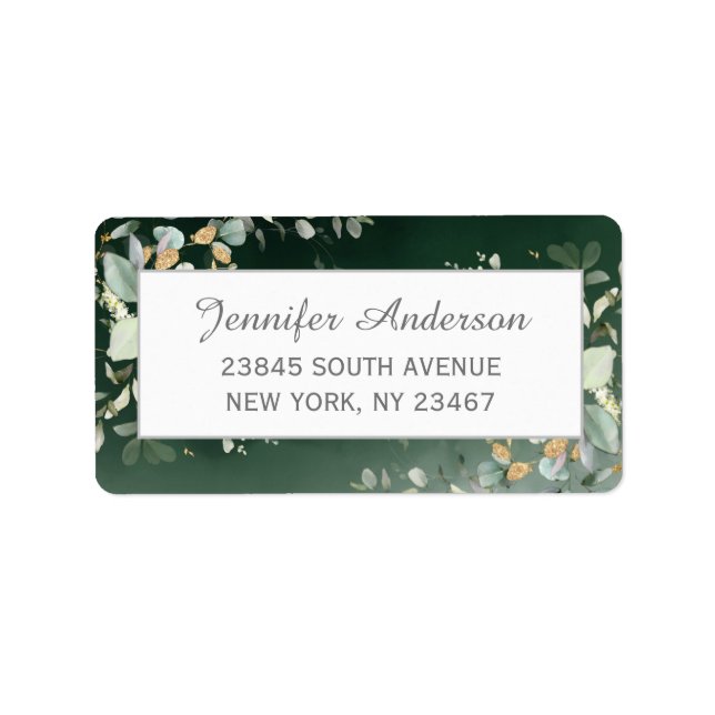  Botanical Eucalyptus Greenery  Return Address Label (Front)