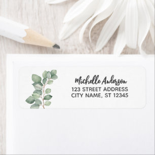 Botanical Eucalyptus Greenery Return Address Label