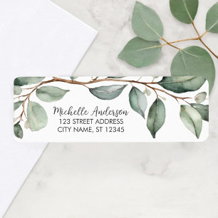 Botanical Eucalyptus Greenery Return Address Label