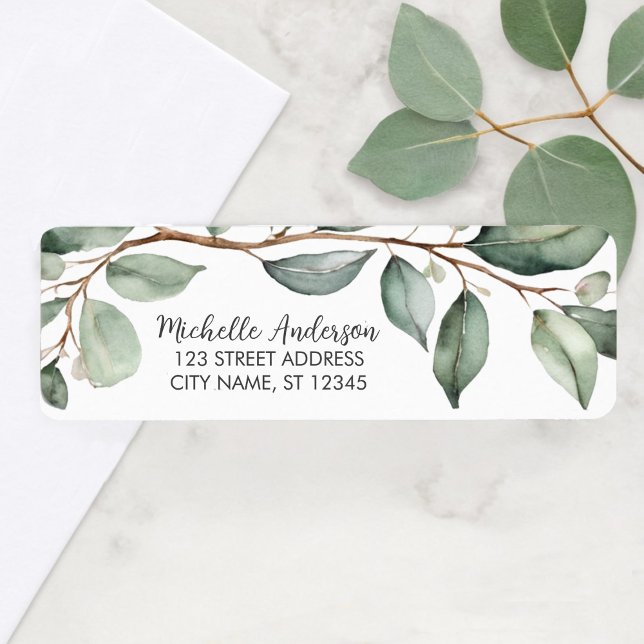Botanical Eucalyptus Greenery Return Address Label (Creator Uploaded)