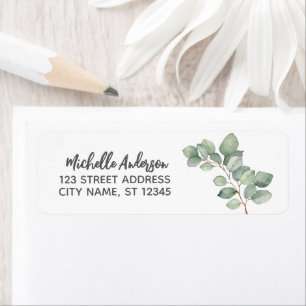 Botanical Eucalyptus Greenery Return Address Label