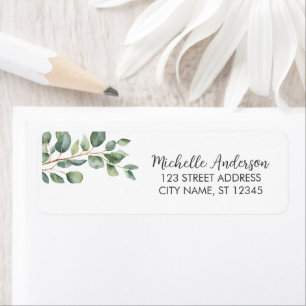 Botanical Eucalyptus Greenery Return Address Label