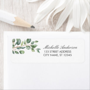 Botanical Eucalyptus Greenery Return Address Label