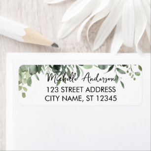 Botanical Eucalyptus Greenery Return Address Return Address Label
