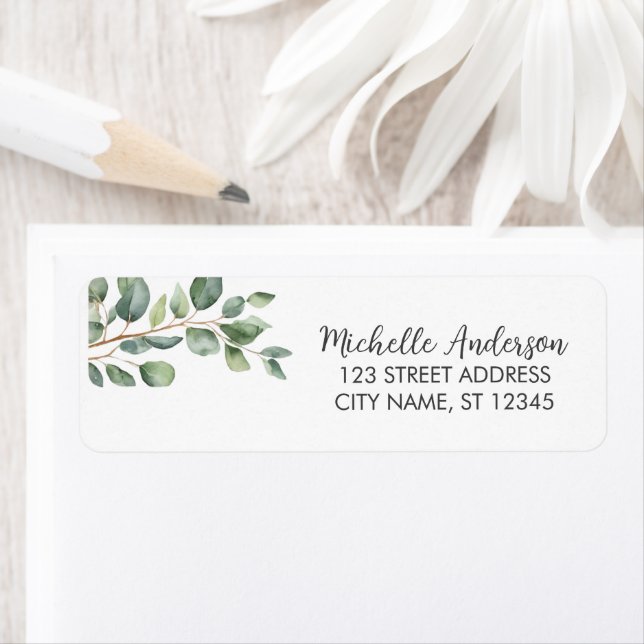 Botanical Eucalyptus Greenery Return Address Return Address Label (Insitu)
