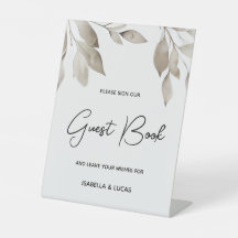 Botanical Eucalyptus Leaves Wedding Guestbook