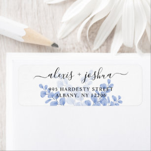 Botanical Eucalyptus Leaves Wedding Return Address Label