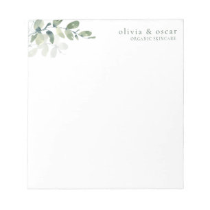 Botanical Eucalyptus Minimal Business Stationery Notepad
