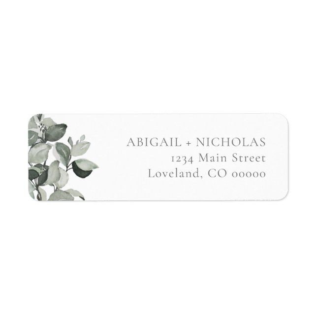 Botanical Eucalyptus Return Address Label (Front)