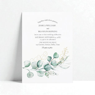 Botanical Eucalyptus Rustic Boho Greenery Wedding Invitation