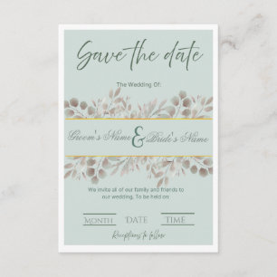 Botanical Eucalyptus "Save the Date" Wedding Invitation