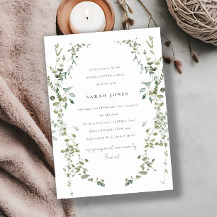 Botanical Eucalyptus Watercolor Bridal Shower Invitation