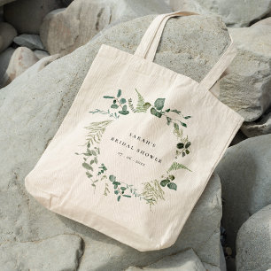 Botanical Eucalyptus Watercolor Bridal Shower Tote Bag