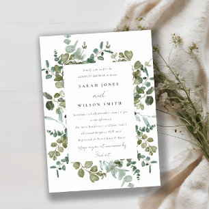 Botanical Eucalyptus Watercolor Couples Shower Invitation