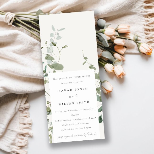 Botanical Eucalyptus Watercolor Couples Shower Invitation (Creator Uploaded)