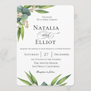 Botanical Eucalyptus Wedding Invitation
