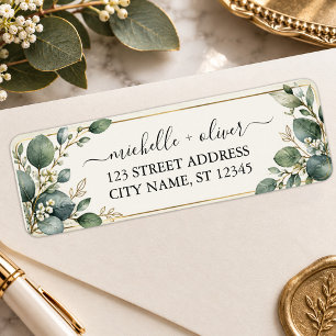 Botanical Eucalyptus Wedding Return Address Label
