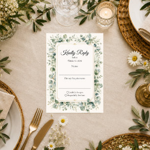 Botanical Eucalyptus Wedding RSVP Card