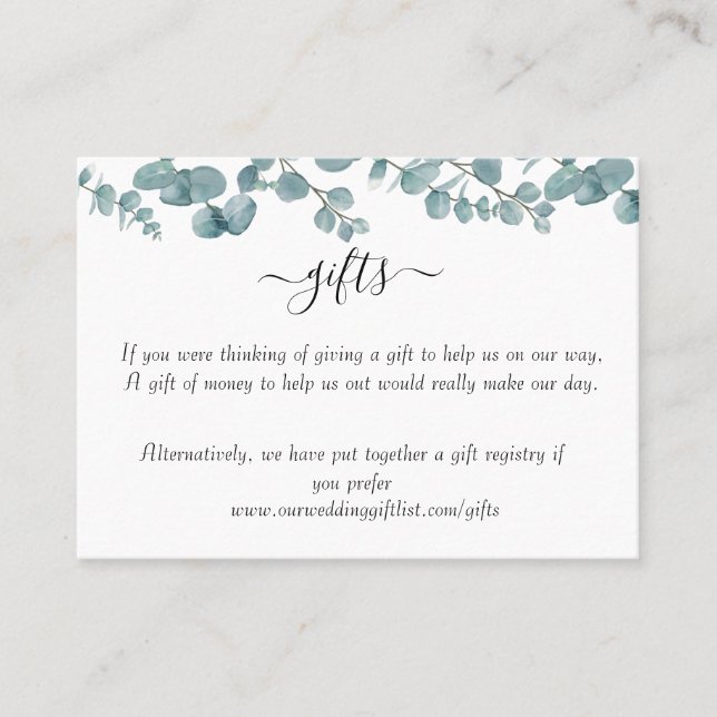 Botanical Eucalyptus Wedding RSVP Enclosure Card (Front)