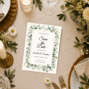 Botanical Eucalyptus Wedding Save The Date