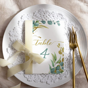 Botanical Eucalyptus Wedding Table Number