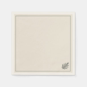 Botanical Evergreen Minimalist Neutral Rustic Napkin