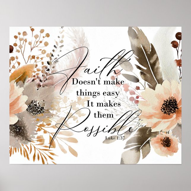Botanical Faith Quote Poster Print (Front)