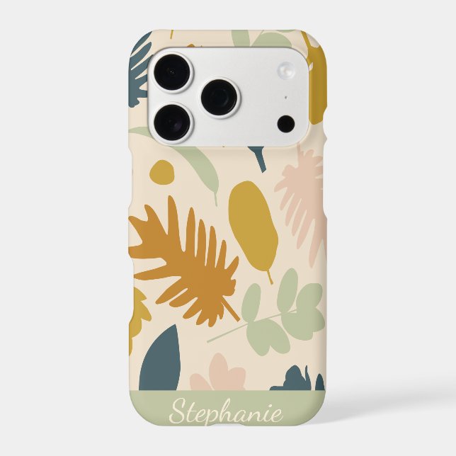 Botanical Fall Flowers Leaves Pattern Personalised (Back)