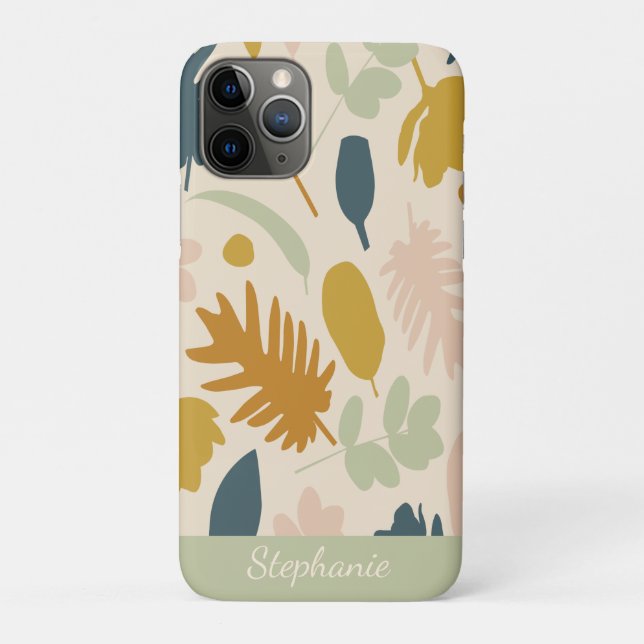 Botanical Fall Flowers Leaves Pattern Personalised Case-Mate iPhone Case (Back)
