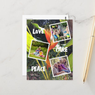 Botanical Family Photo Collage Postcard