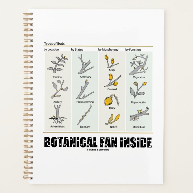 Botanical Fan Inside Types Of Buds Planner (Front)