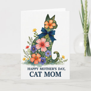 Botanical Feline Mothers Day Card