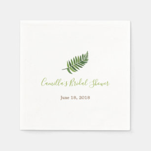 Botanical Fern Bridal Shower Cocktail Napkin