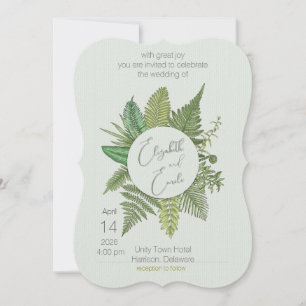 Botanical Fern Flat Wedding Invitation